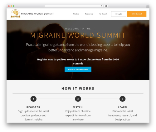 WordPress theme MWS - migraineworldsummit.com