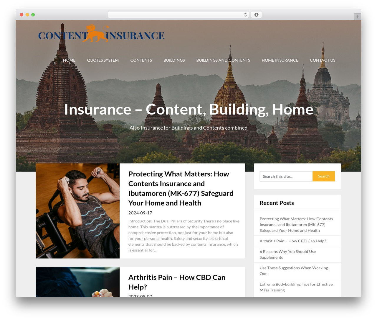 Adaptable Notes WordPress page theme - contentsinsurance.company
