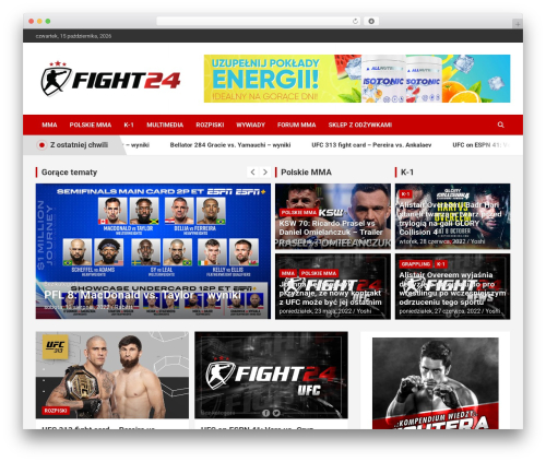 NewsCard WordPress theme design - fight24.pl