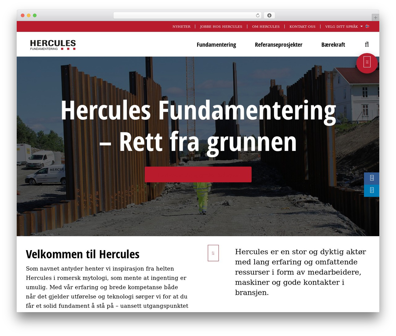 Divi theme WordPress - herculesfundamentering.no