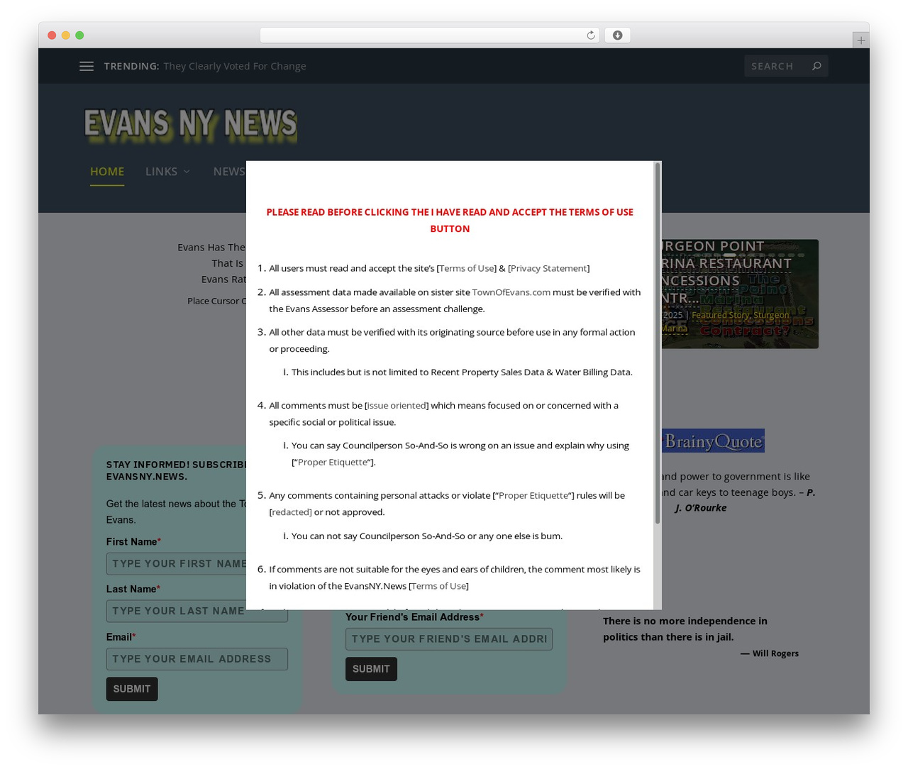 Extra WordPress theme - evansny.news