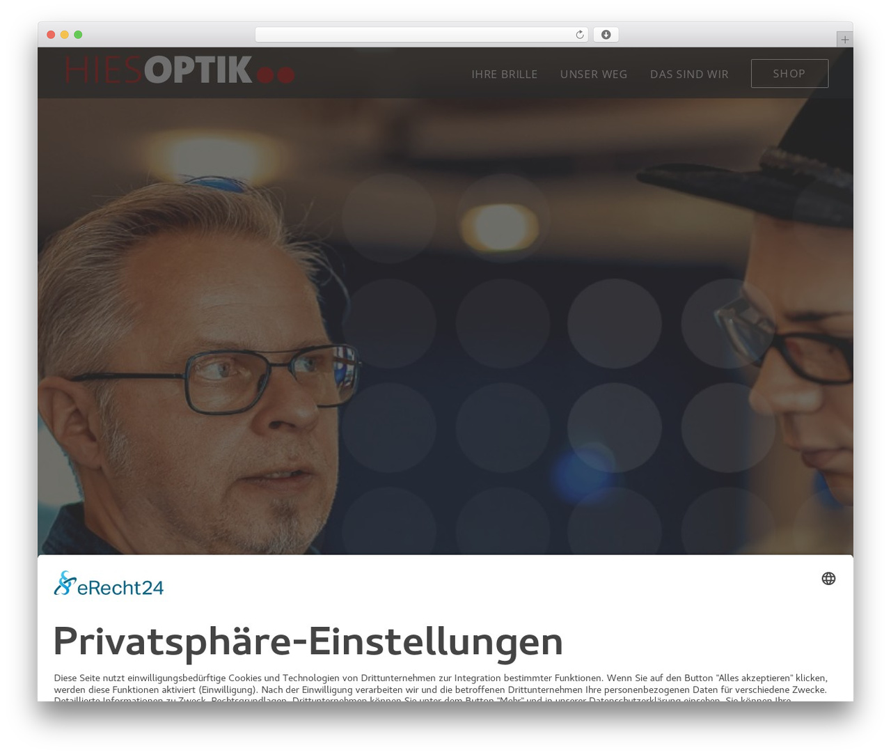 Uncode WordPress page theme - hies-optik.de