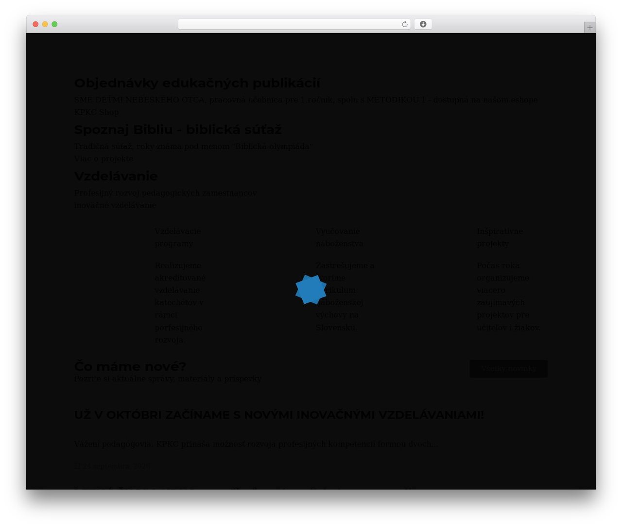 WordPress theme Coursector - kpkc.sk