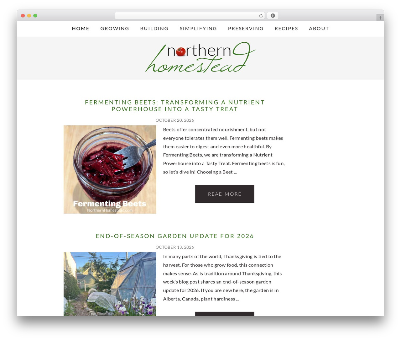 Genesis WordPress theme - northernhomestead.com Genesis WordPress theme - northernhomestead.com