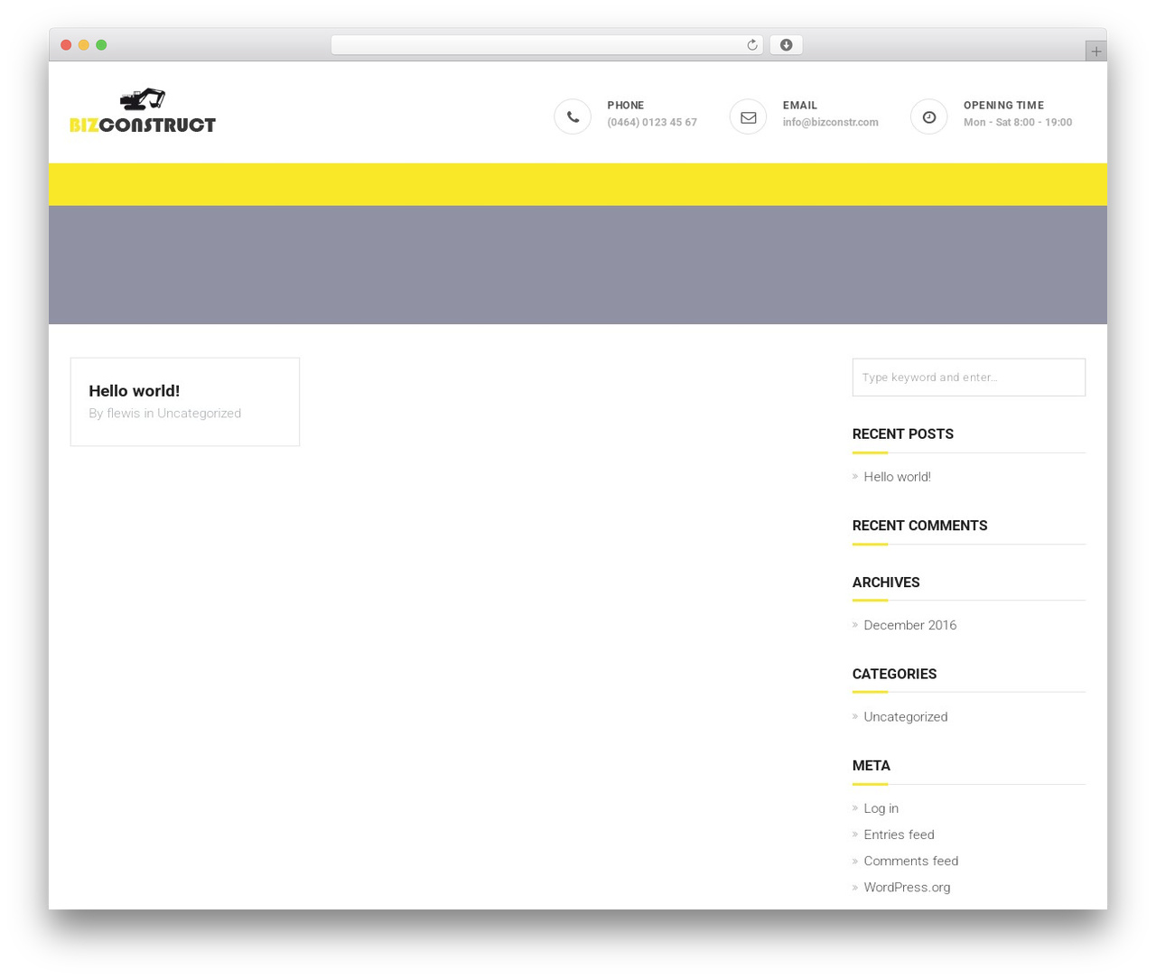 WordPress theme Bizconstruct - flewis.us