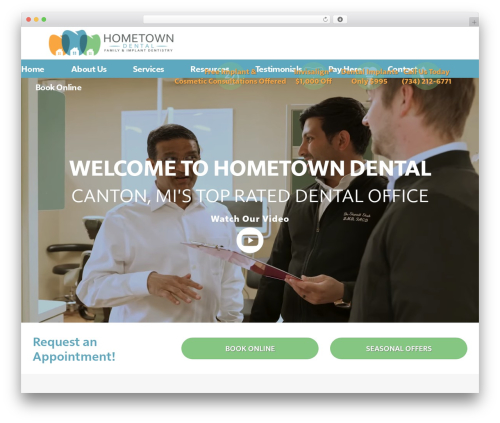 WordPress website theme Kenozoik - hometowndentalcanton.com