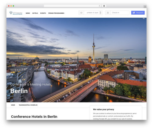 azure Theme WordPress hotel theme - berlin-tagungshotels.com