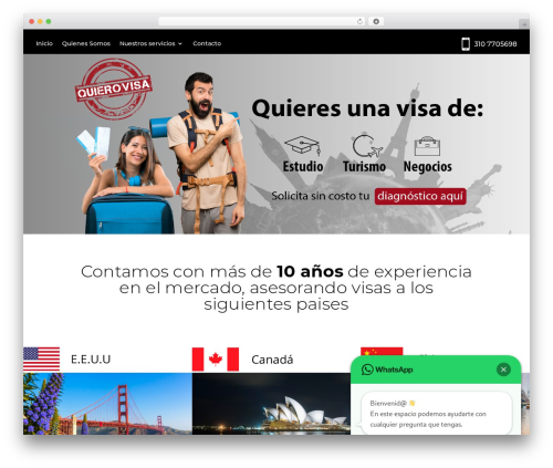 Divi WordPress theme design - quierovisa.com