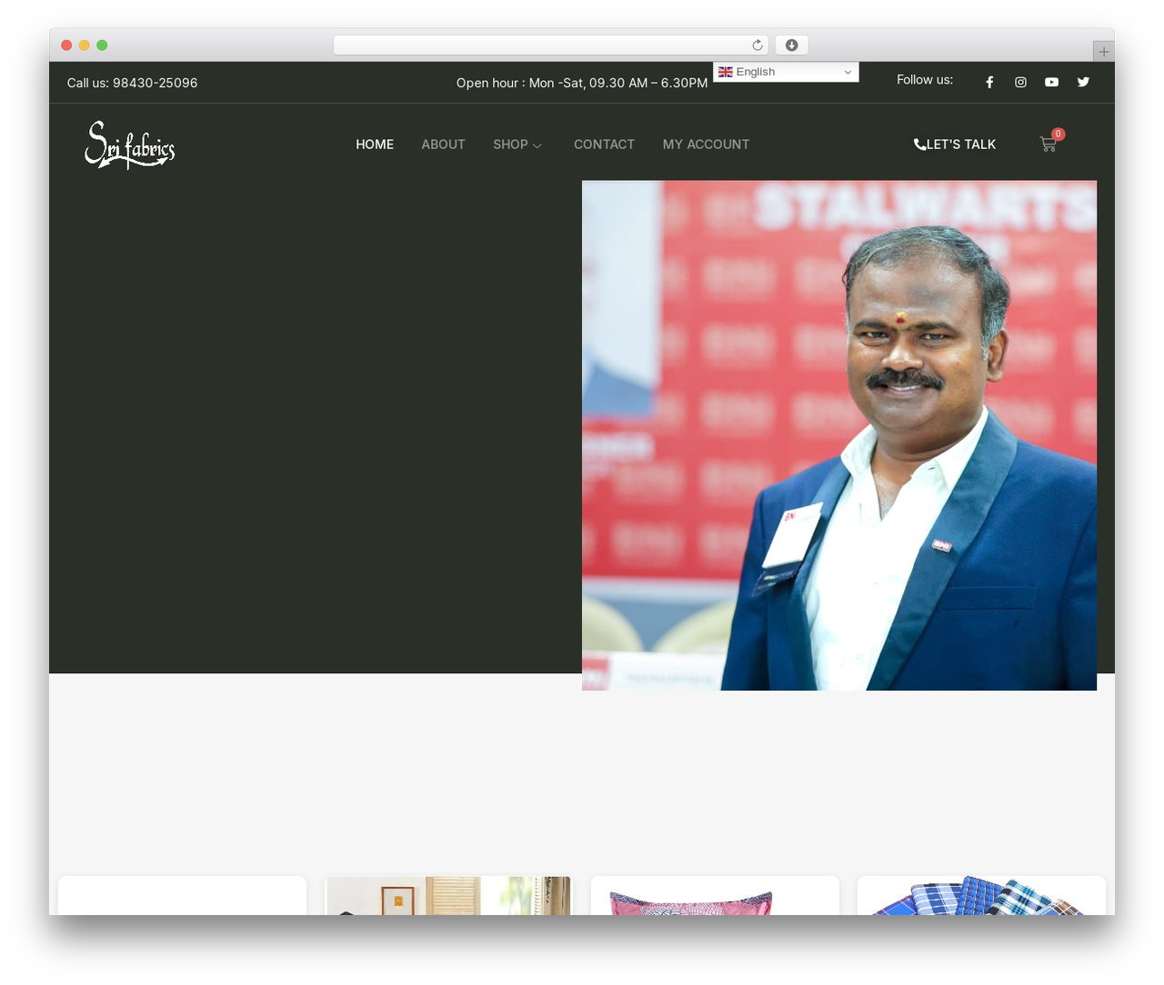 Hello Elementor Child WordPress theme - srifabrics.com