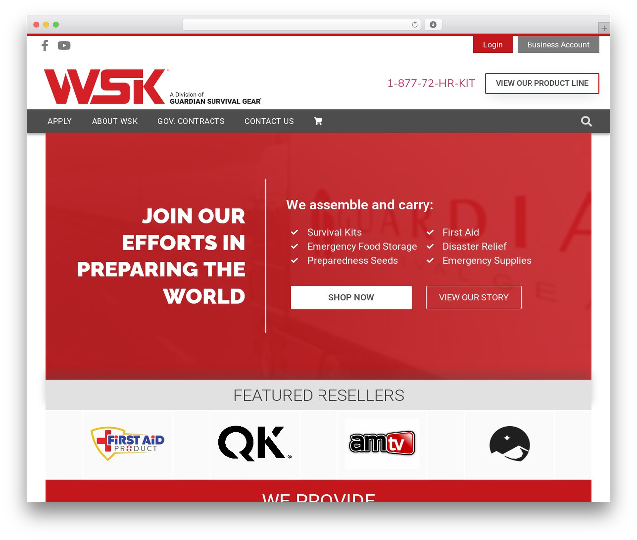 Hello Elementor WP theme - wholesalesurvivalkits.com