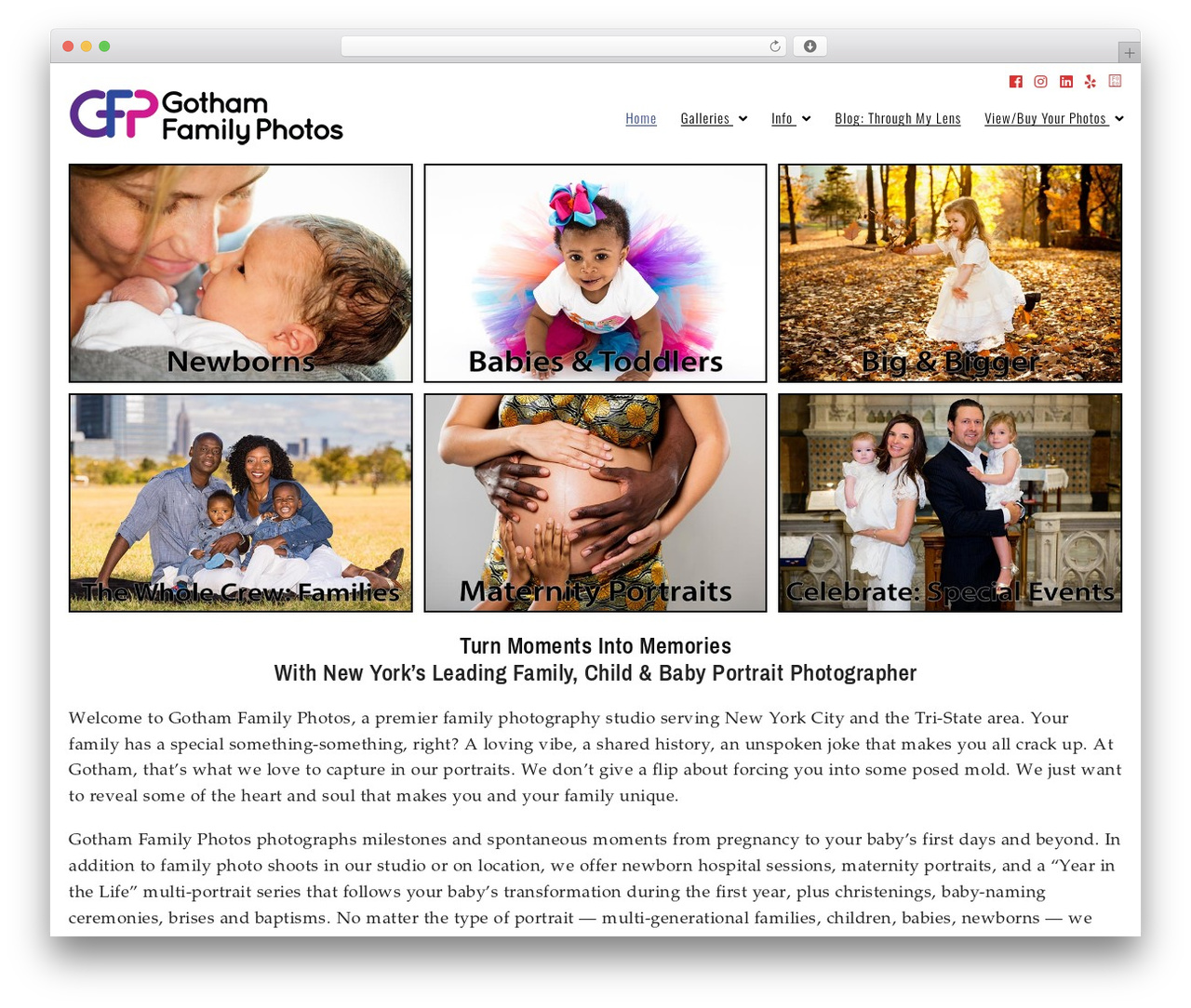 Photocrati WordPress theme - gothamfamilyphotos.com
