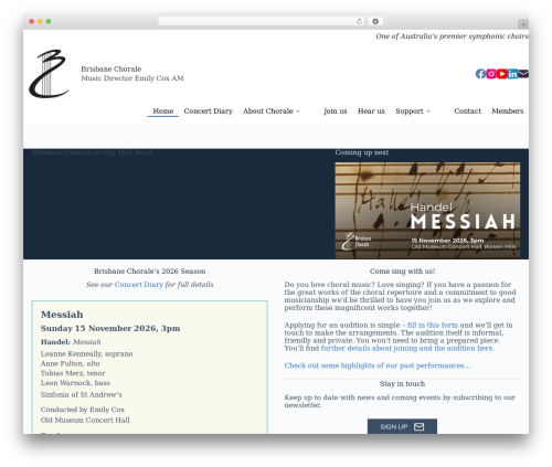 Theme WordPress Blocksy - www.brisbanechorale.org.au