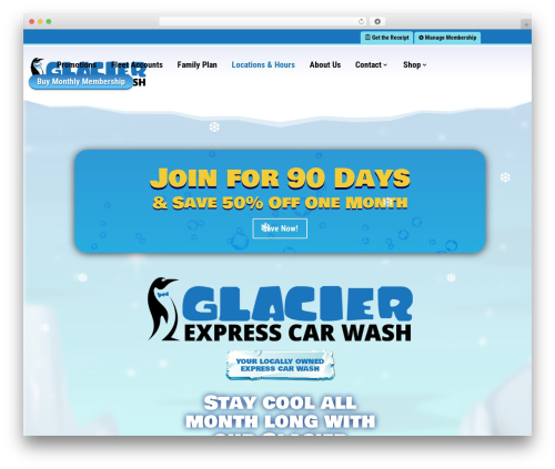 Sonnys carwash menu pro WordPress plugin - glacierwash.com