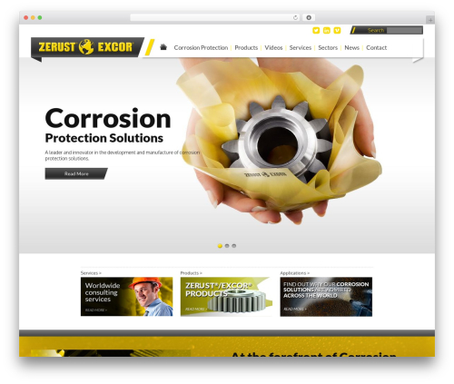 WordPress website theme Zerust - zerust.co.uk