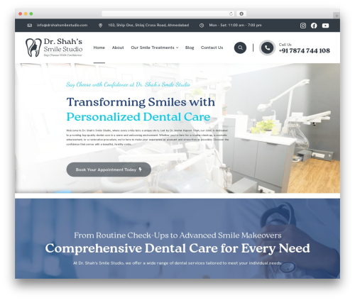 WP theme Medixi - drshahsmilestudio.com