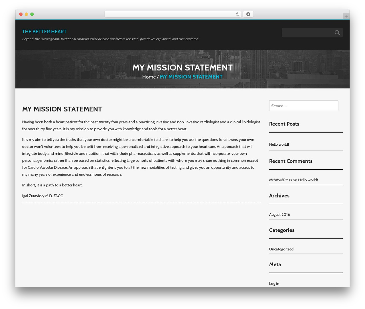 Customizable WordPress theme - thebetterheart.com