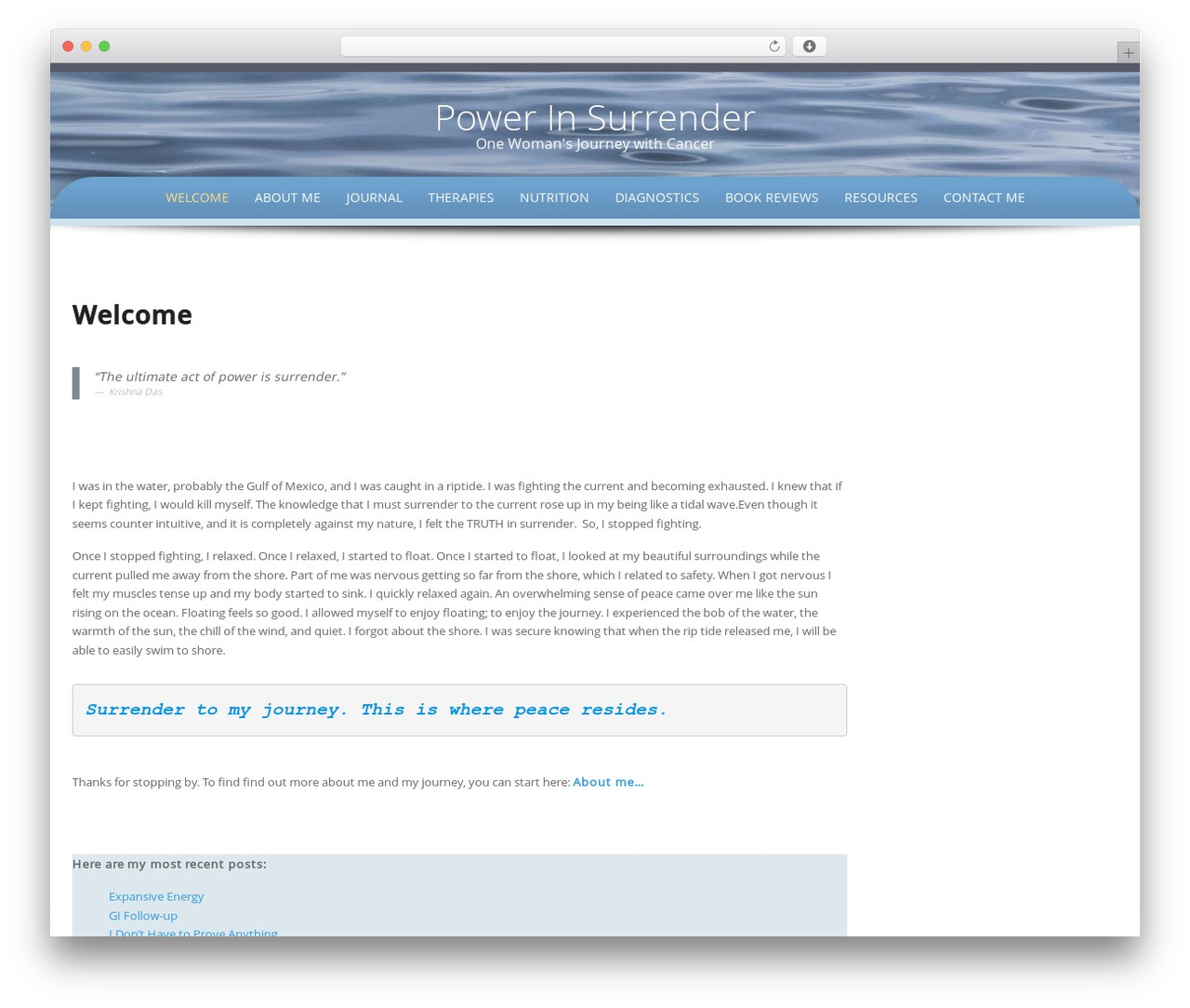 Preferential WordPress theme - powerinsurrender.com