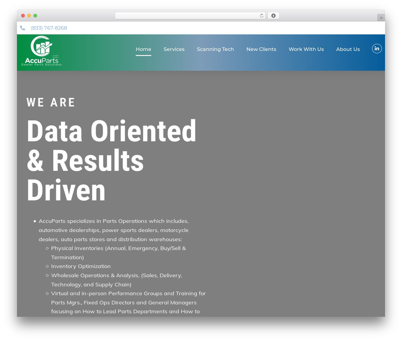SmartCount WordPress theme design - accuparts.com
