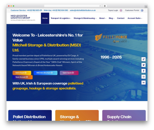 Customify theme WordPress - mitchelldistribution.co.uk