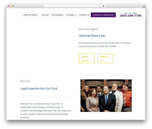 Divi WordPress theme - generalknoxlaw.com