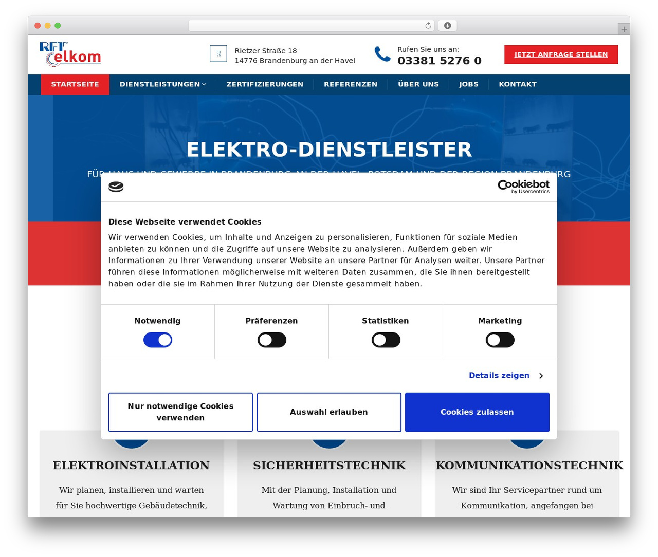Windfall WordPress theme - rft-elkom.de
