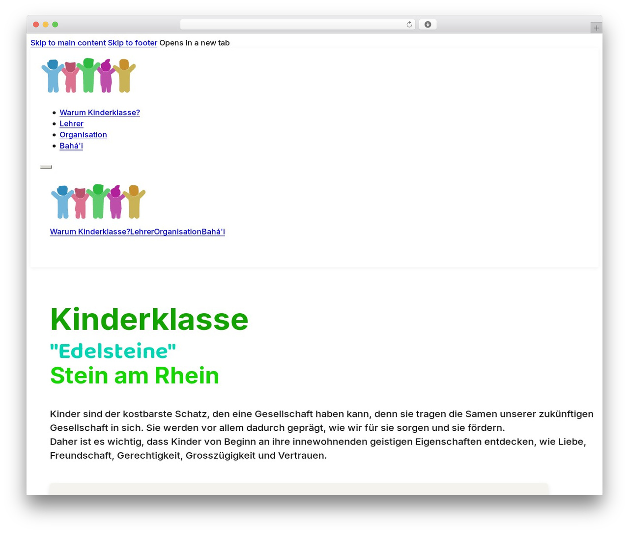 Bricks WordPress theme - kinderklasse.ch