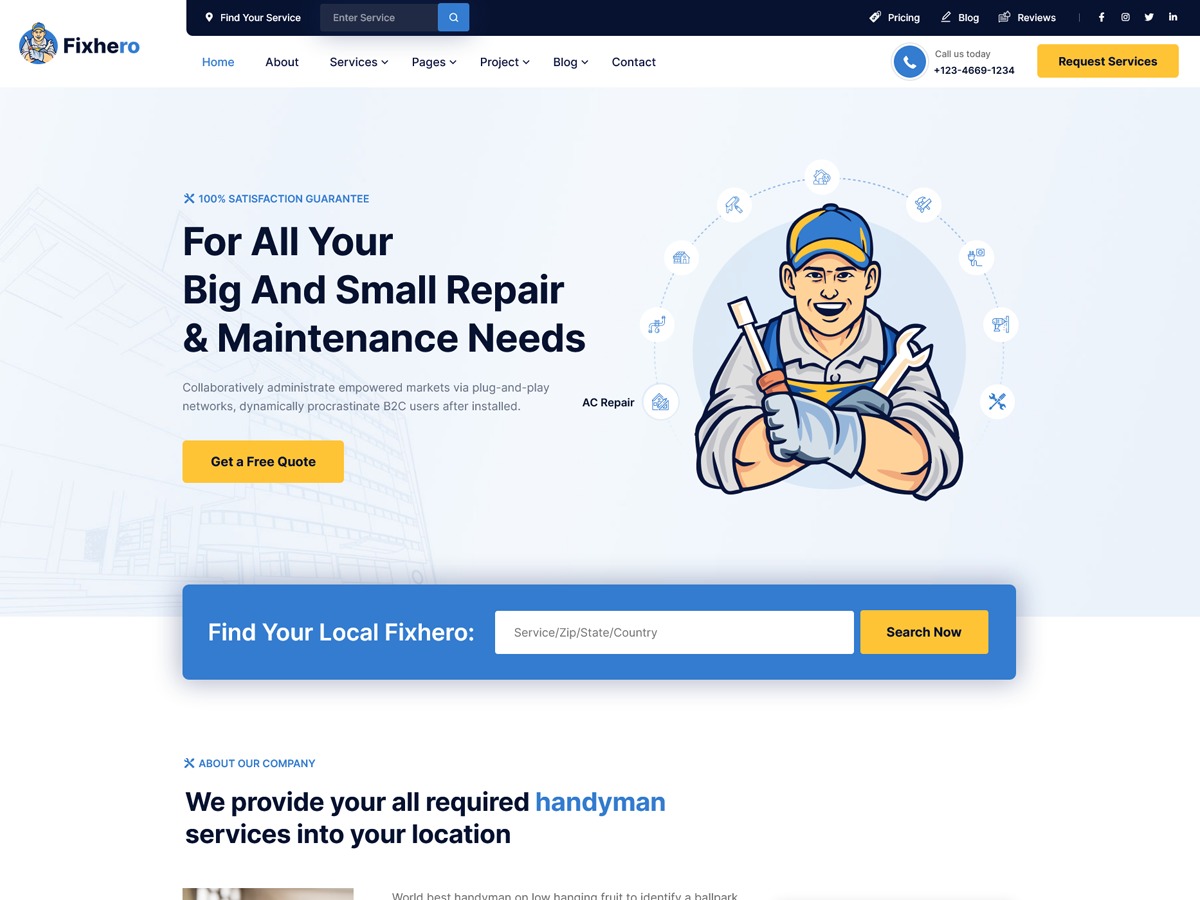 Fixhero theme WordPress Fixhero theme WordPress