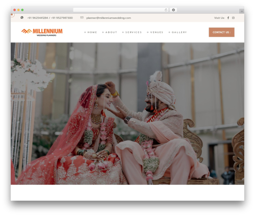 Ovation best wedding WordPress theme - millenniumwedding.com