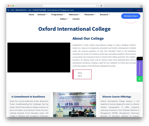 Echooling elements WordPress plugin - www.oxfordinternationalcollege.in