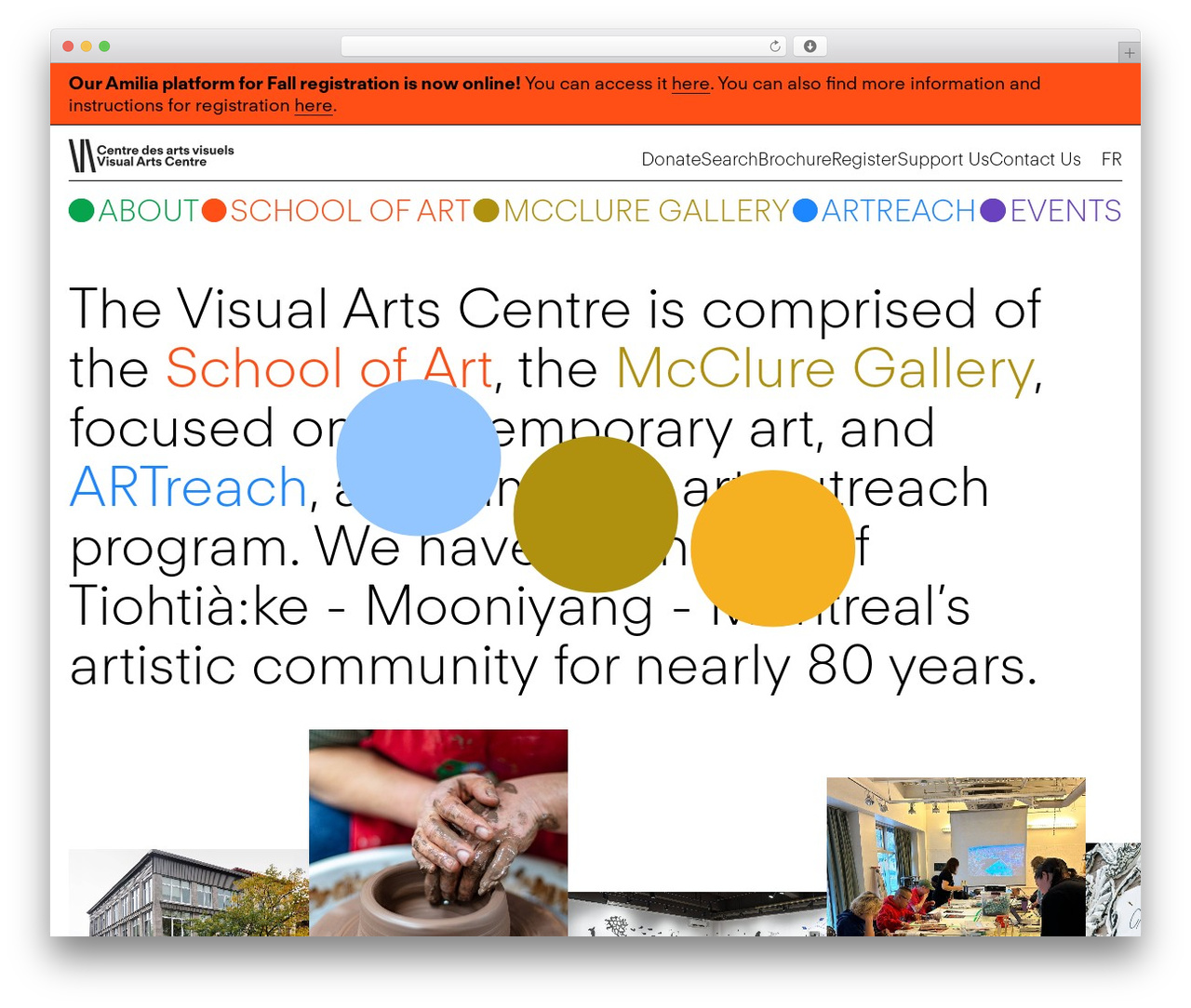 WordPress theme Visual Arts Centre - visualartscentre.ca
