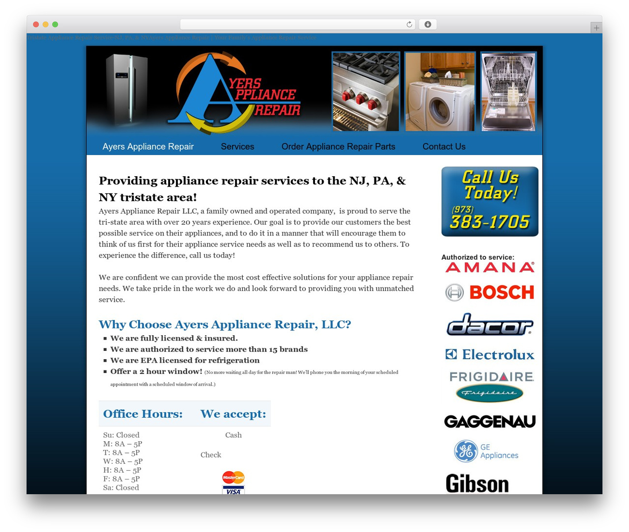 AAR WordPress theme - ayersappliancerepair.net