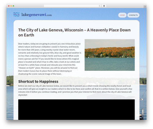 simpler WordPress theme - lakegenevawi.com