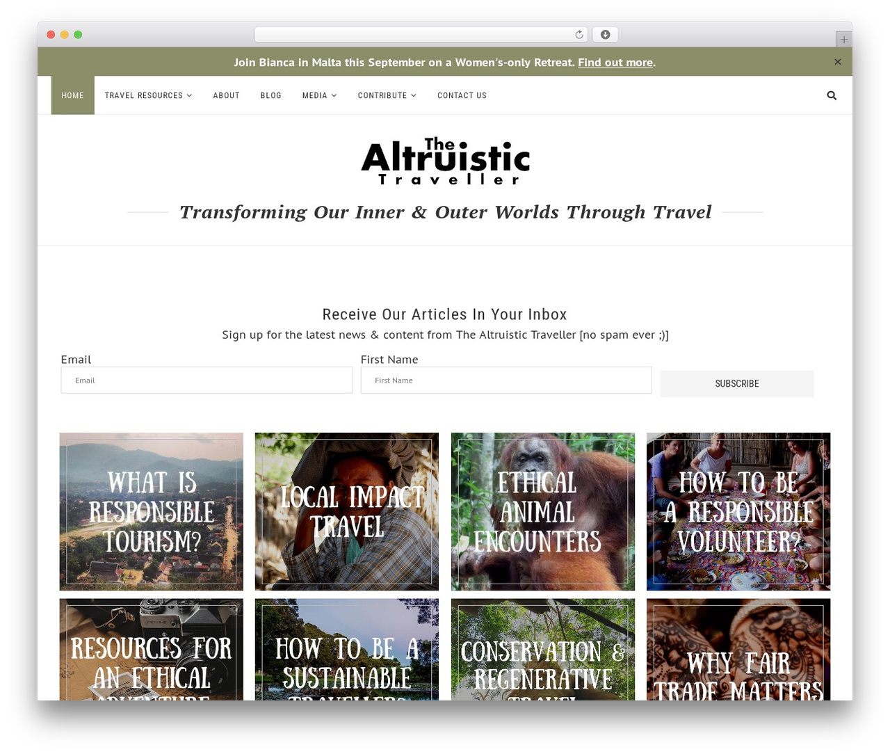 soledad WordPress theme - thealtruistictraveller.com