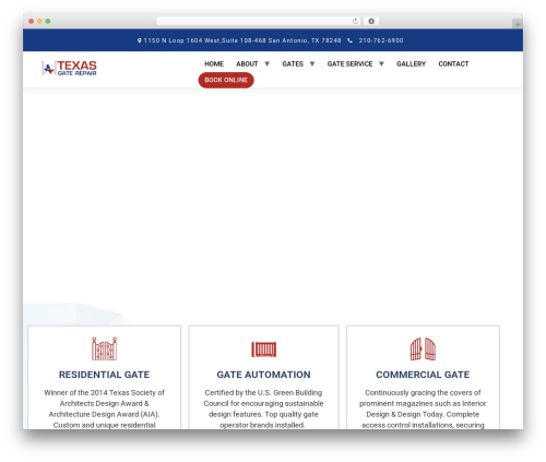 WordPress website theme Simon - texasgaterepair.com