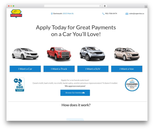 WP Bootstrap Starter theme WordPress - superdavesauto.ca