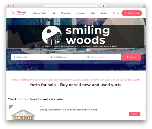 Classified listing pro WordPress plugin - yurtmarket.com