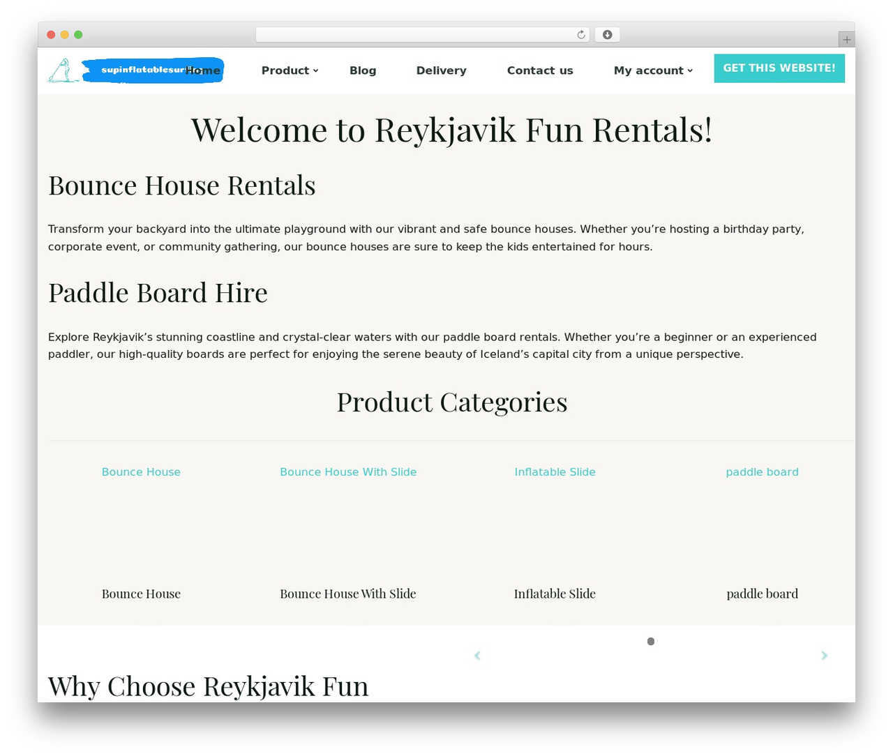 Partytent theme WordPress - supinflatablesurfing.com