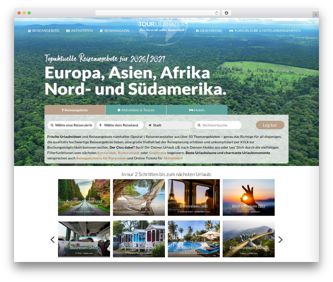 Divi WordPress theme - tourliebhaber.de