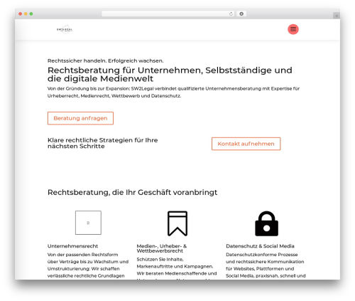 Divi WordPress website theme - sw2legal.de