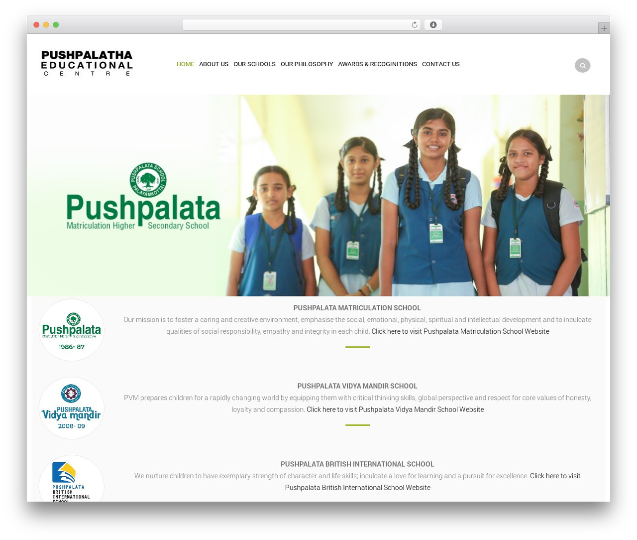 Royal theme WordPress - pushpalataschools.com