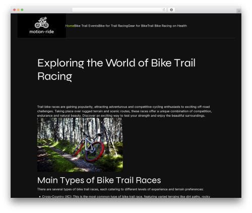 Zex WP theme - motion-ride.com