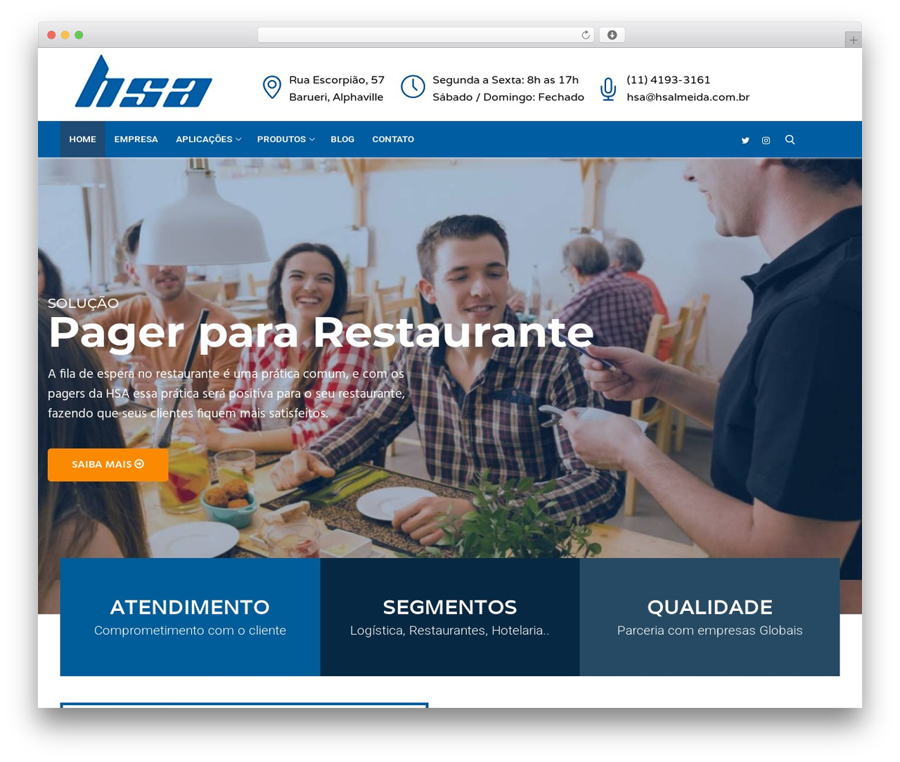 Customify theme WordPress - hsalmeida.com.br