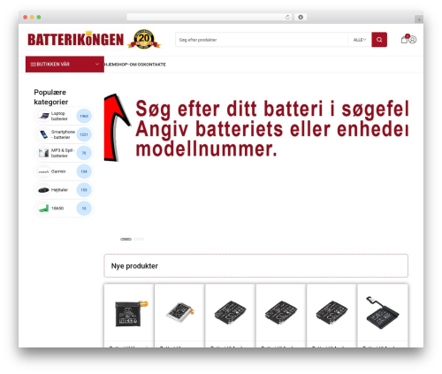 Electron WordPress theme - batterikongen.dk