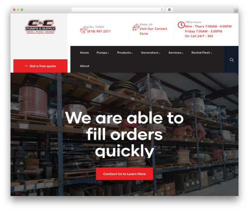 Indutri themer WordPress plugin - candcpumps.com