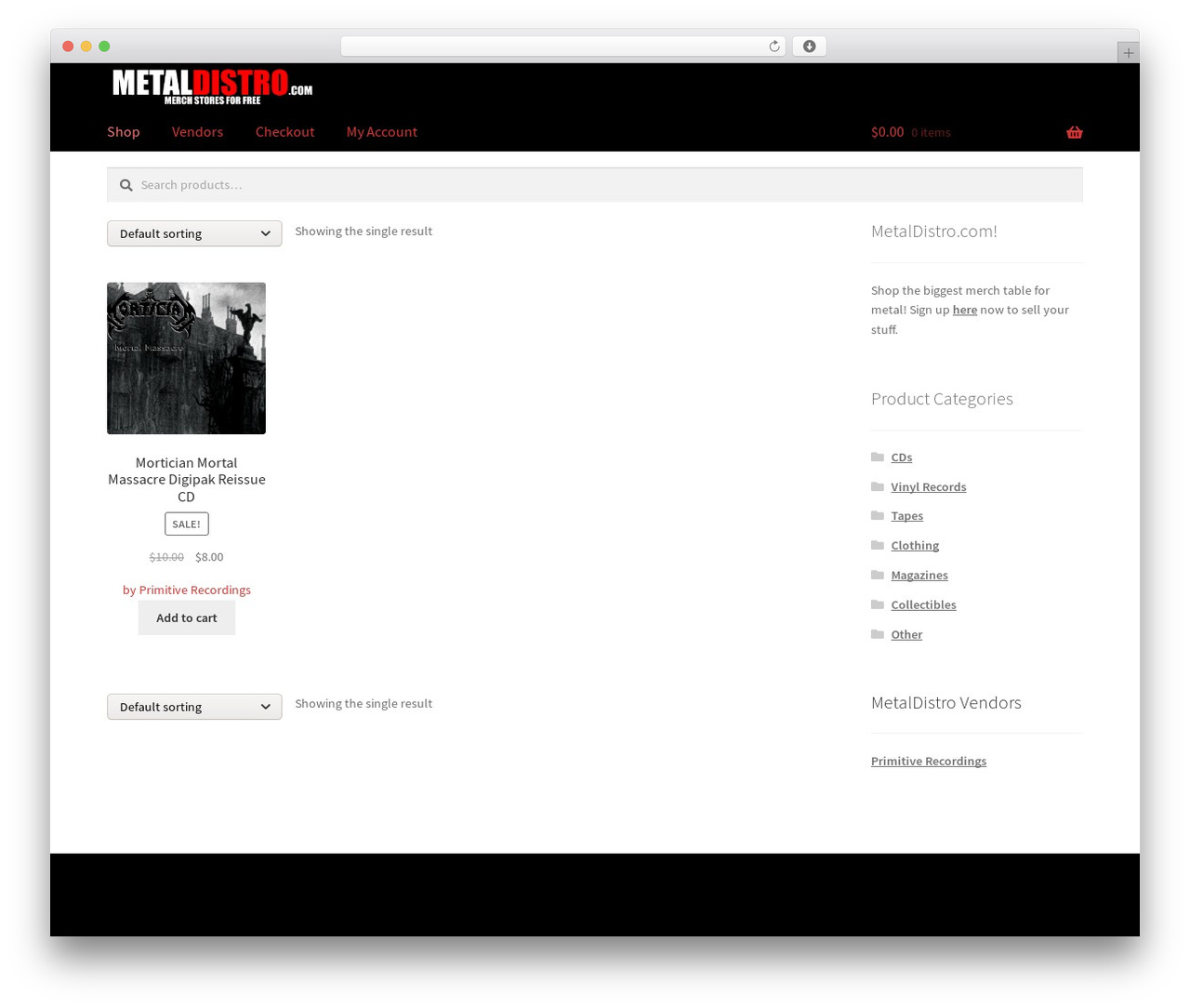 Storefront WordPress store theme - metaldistro.com