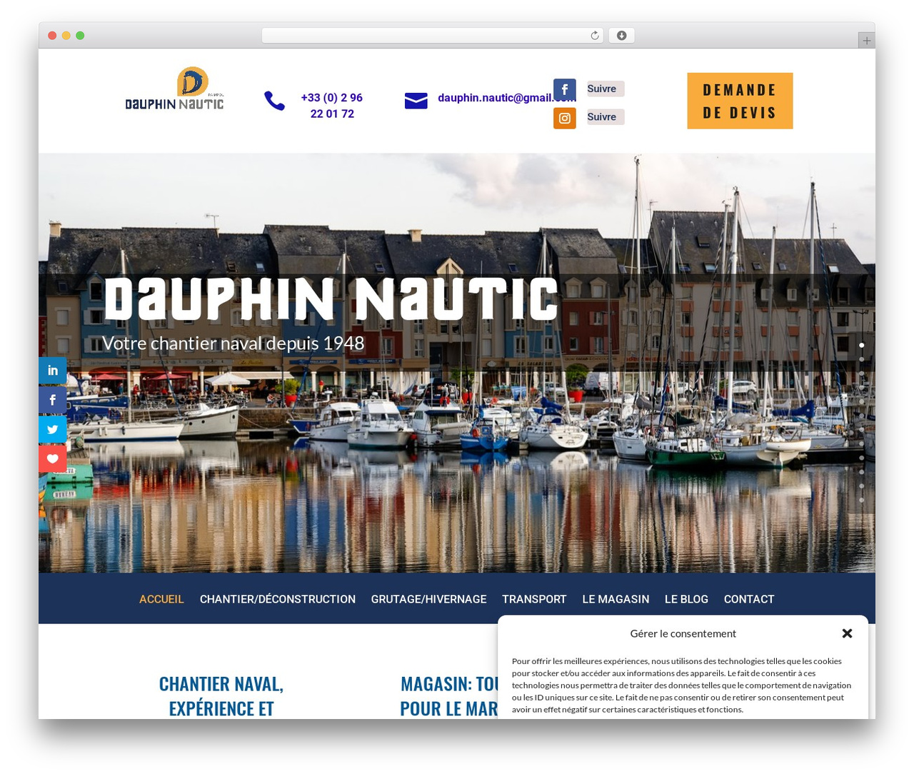 WordPress theme Divi - dauphin-nautic.com