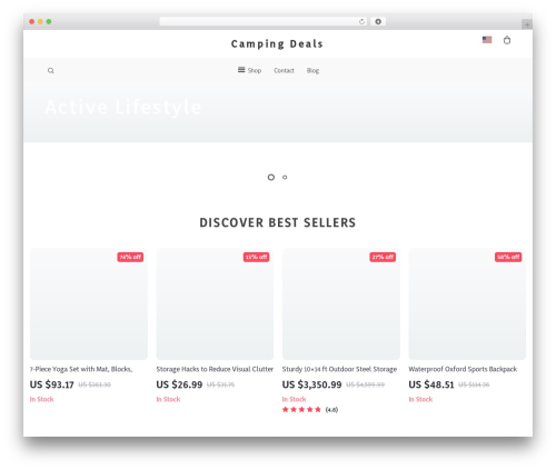 Botticelli best WooCommerce theme - camping-deals.com