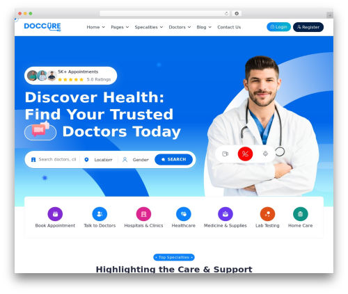 Doccure theme WordPress - doccure-wp.dreamsmarketplace.com