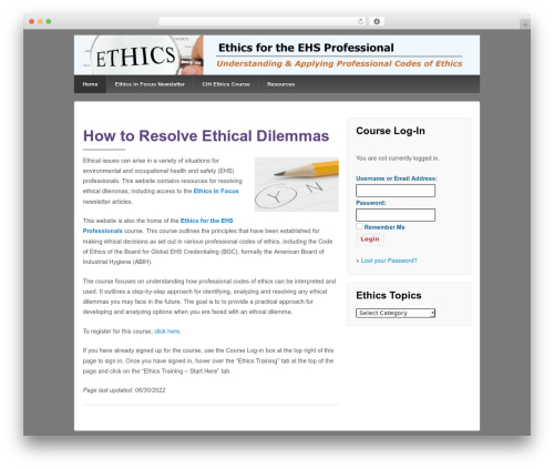 Theme WordPress Responsive Pro - ehsethics.com