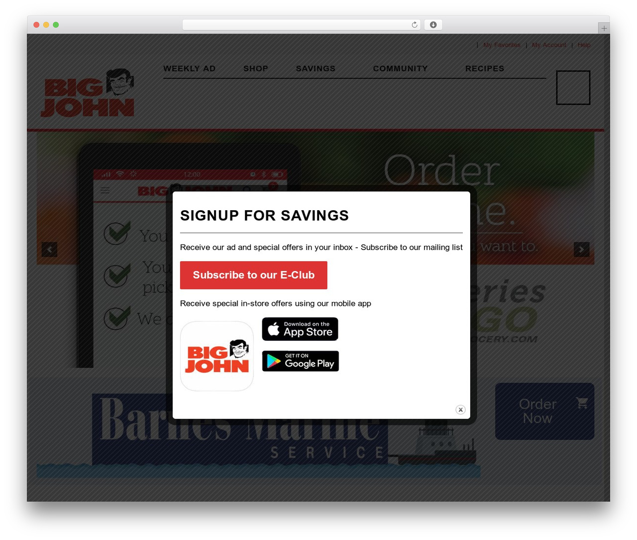 Big John theme WordPress - bigjohngrocery.com